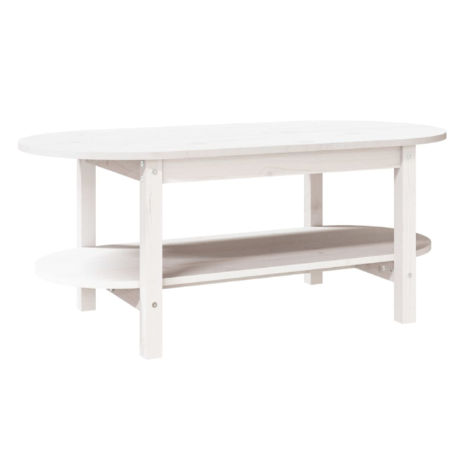 Konferenční stolek bílý 110 x 55 x 45 cm masivní borové dřevo ZO_822288-A 1