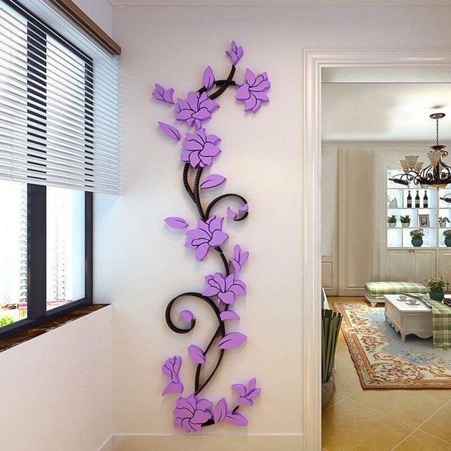 Autocolant de perete 3D cu un motiv de flori de alpinism ZO_ST00218 1