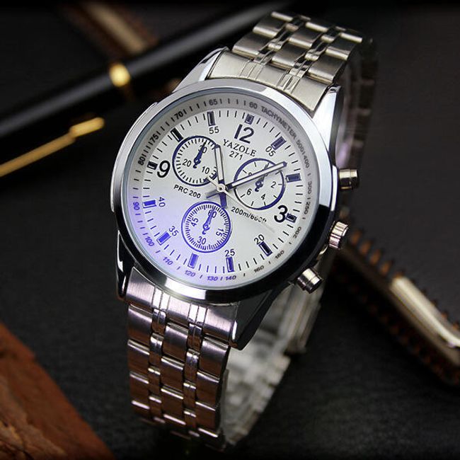 Kovové hodinky Yazole - bílá barva ciferníku 1