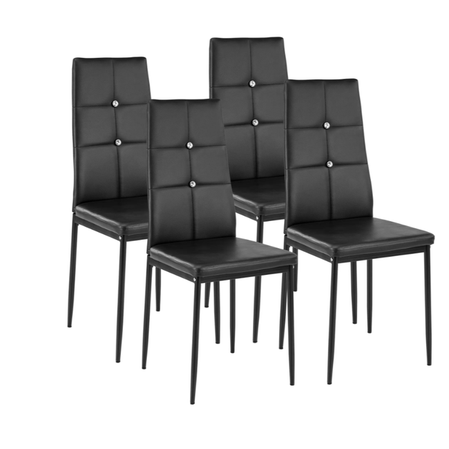 4 Blagovaonske stolice, crno ukrasno kamenje ZO_402545 1