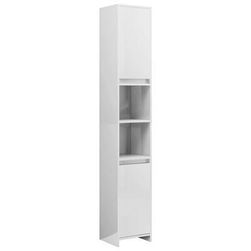 Koupelnová skříňka bílá vysoký lesk 30x30x183,5 cm dřevotříska ZO_802675