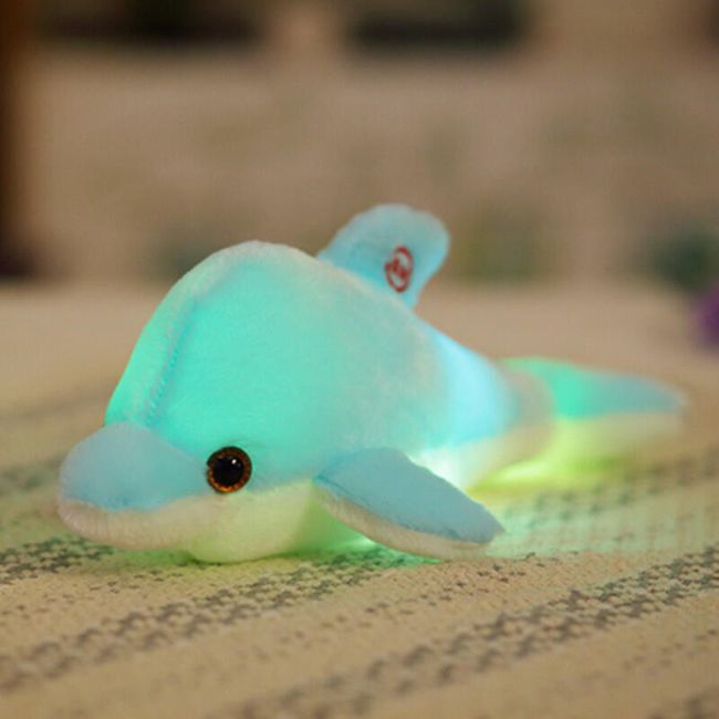 Plüss LED delfin - 32 cm - 4 színben 1