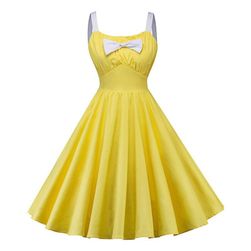 Elegantné žlté vintage šaty