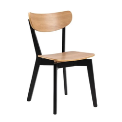 Krzesło do jadalni w dębowym dekorze w kolorze czarnym - naturalny kolor Roxby - ZO_188559