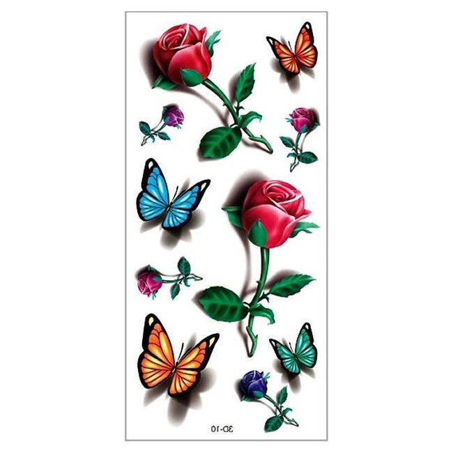 Tetovanie s motýľmi a ružami 1