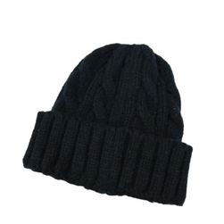 Zimowa czapka z dzianiny w kolorze ciemnoniebieskim ZO_9968-M7037
