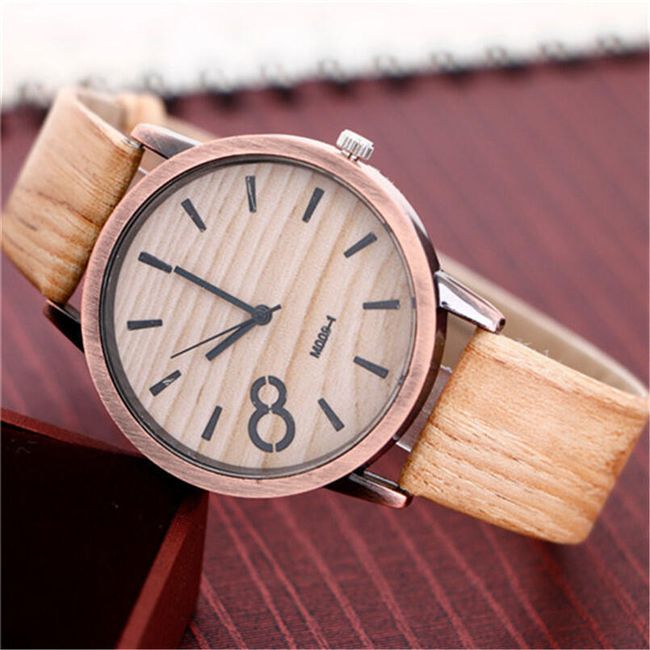 Unisex hodinky s dřevěným motivem 1