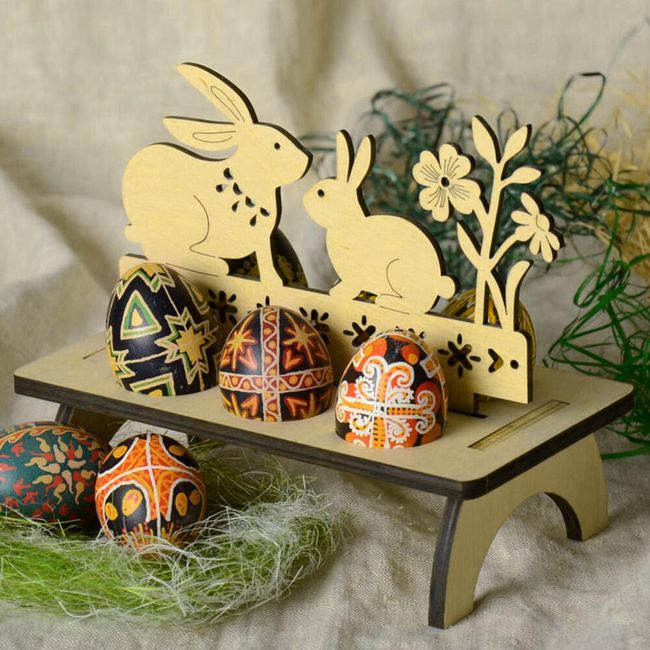 Drewniany Wielkanocny stojak na jajka - 3 warianty 1
