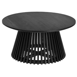 Konferenčný stolík Irune z čierneho teakového dreva, ⌀ 80 cm ZO_268331