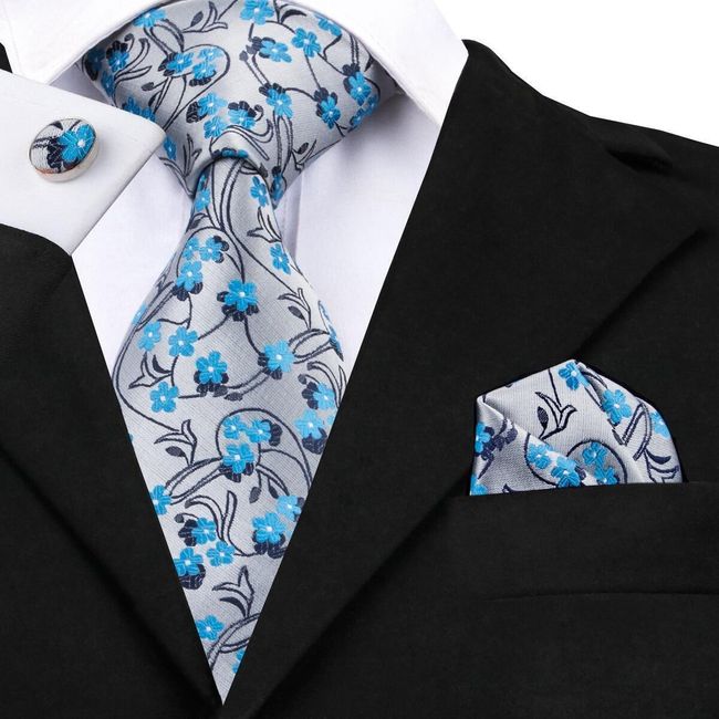 Férfi nyakkendő, zsebkendő és mandzsettagomb KOC2 1