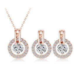 Komplet biżuterii z kryształkami w luksusowym designie