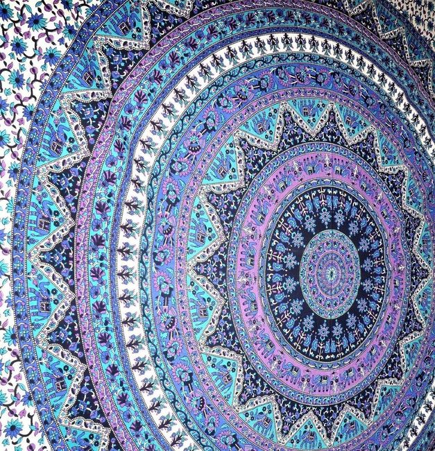 Plážový tyrkysový šátek - Mandala  1