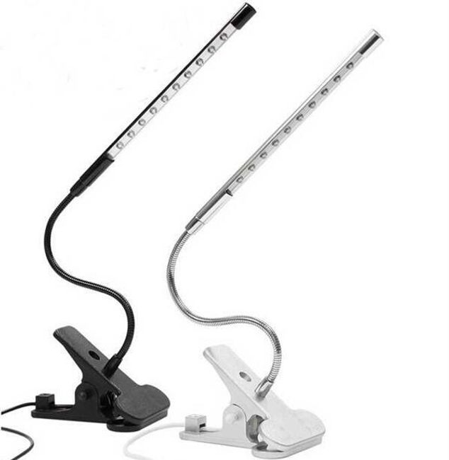 Elastyczna lampa LED USB z klipsem - 2 kolory 1