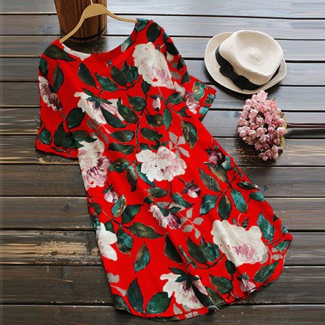 Ženska cvetlična mini obleka plus velikost - 4 različice 1