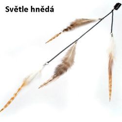 Dekorace do vlasů - řetízek s pírky
