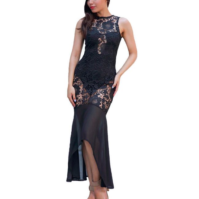 Elegancka koronkowa sukienka maxi - 2 kolory 1