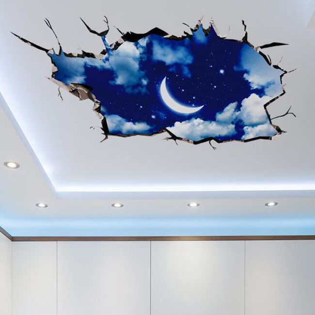 Autocolant 3D pentru tavan sau podea - cer nocturn 1