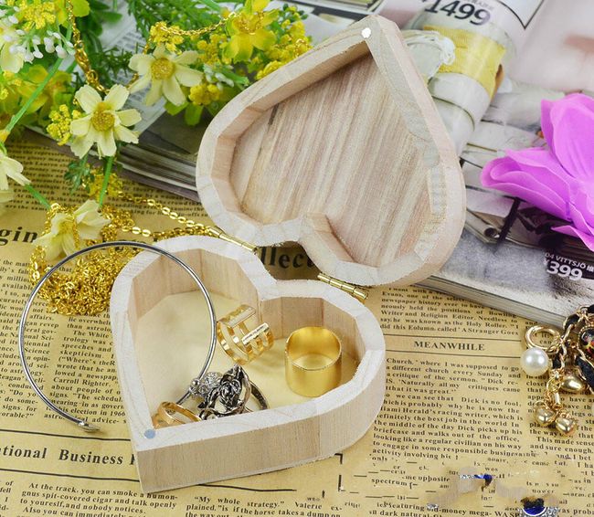 Škatla za nakit - leseno srce 1