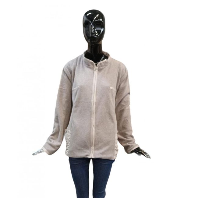 Hanorac cu fermoar din fleece VICENZA - Maro și gri, Dimensiuni textile CONFECTION: ZO_a39c777e-0277-11ef-97b1-42bc30ab2318 1