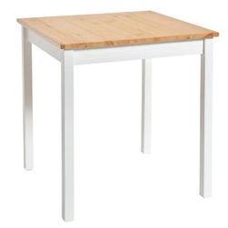 Jídelní stůl z borovicového dřeva s bílou konstrukcí Sydney, 70 x 70 cm ZO_181227