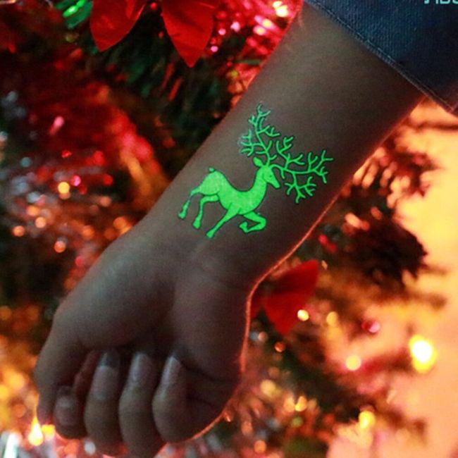 Božićna privremena tetovaža koja svetli u mraku - 4 varijante 1