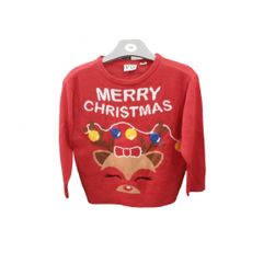 Sweter świąteczny dla dzieci - czerwony, renifer ZO_264021