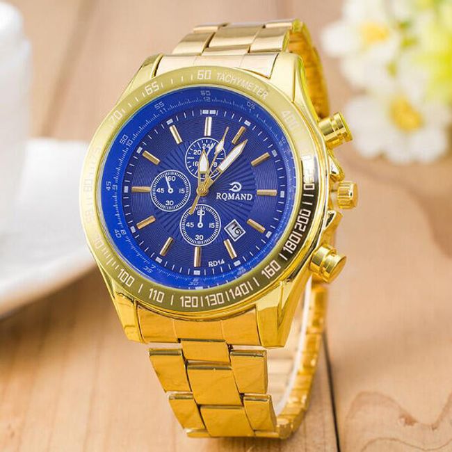 Elegantné pánske hodinky v zlatej farbe - 3 farby ciferníka 1