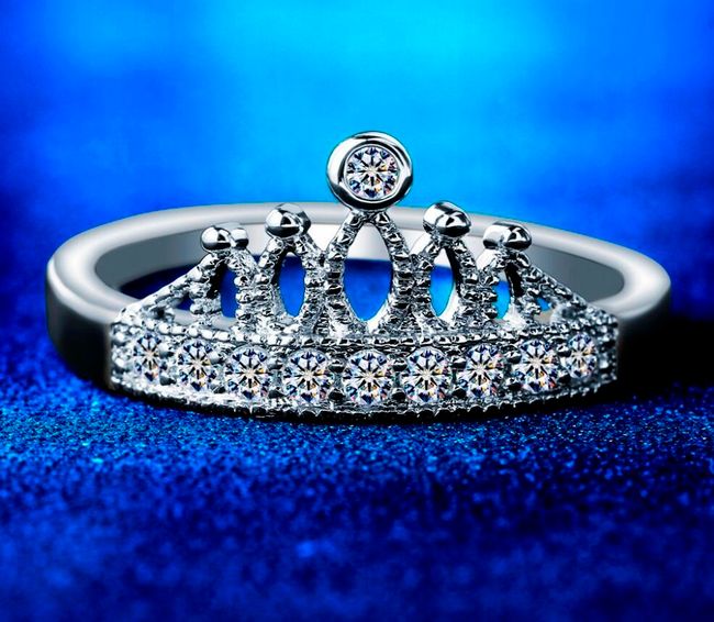 Ženski prstan s krono - 2 barvi 1