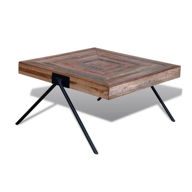 Konferenčný stolík s V-nohami z regenerovaného teakového dreva ZO_241712-A 1