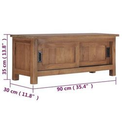 TV stolek 90 x 30 x 35 cm masivní teakové dřevo ZO_286275-A
