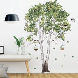 Nagy fa nyírfa falmatricák zöld levelek falmatricák nappali hálószoba hálószoba madarak lakberendezési plakát falfestmény PVC szoba dekoráció SS_1005004170169644