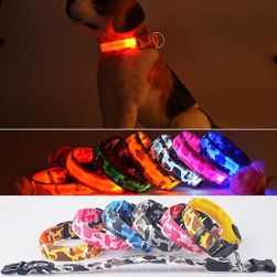 Svetleča LED ovratnica za pse z vojaškim vzorcem