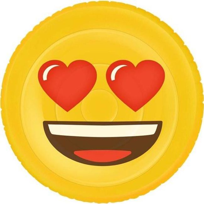 Felfújható figura Emoji Face Hearts 140 cm ZO_239287 1