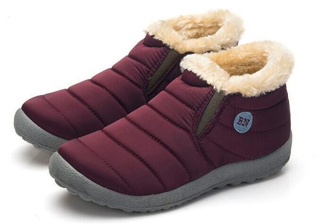 Unisex zimné topánky s kožušinou - Red-6 1