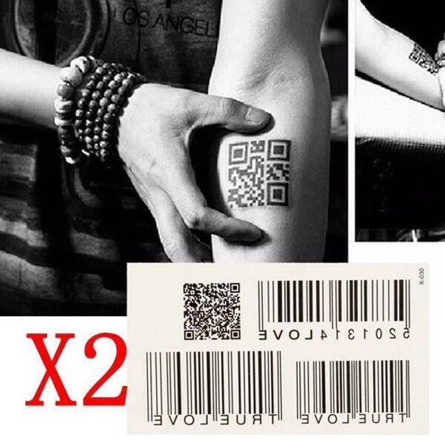 Dočasné tetování - čárový kód (2 ks) 1