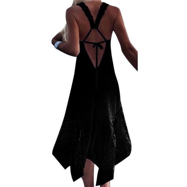Plažna obleka s čipkasto aplikacijo - 4 barve Črna - velikost 1, velikosti XS - XXL: ZO_230130-XS 1