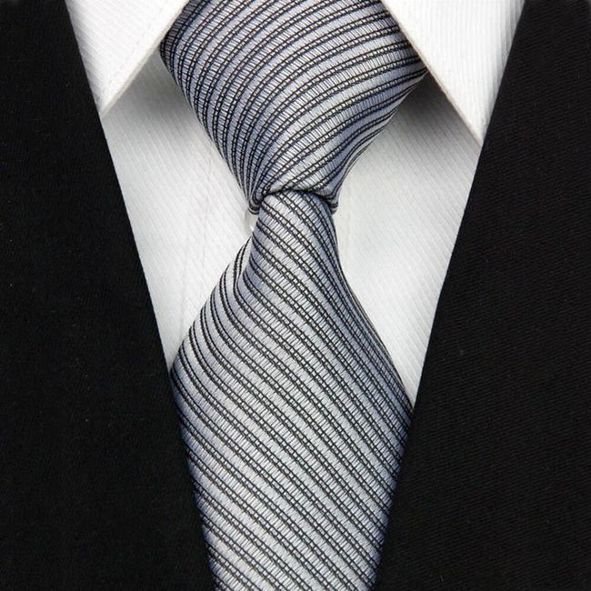 Pasiasty męski krawat do firmy - 11 kolorów 1