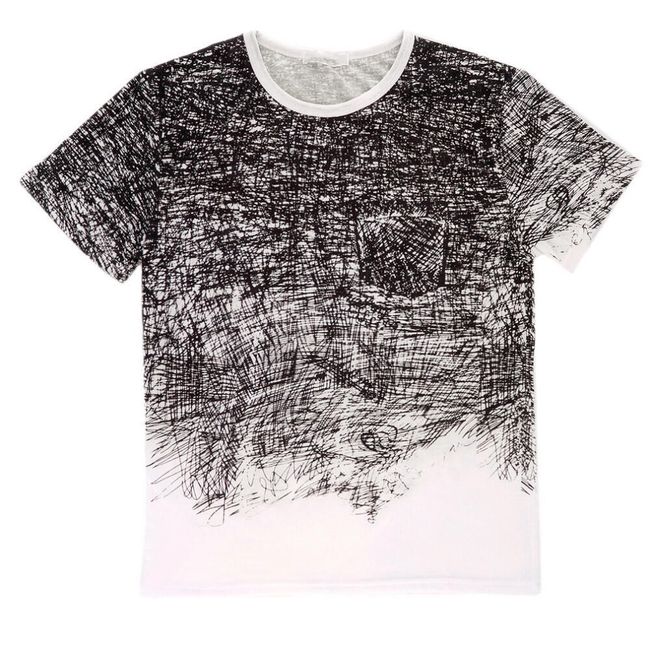 Jednoduché čierno-biele pánske tričko 1