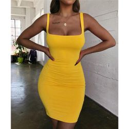 Damska mini sukienka Pella Yellow - rozmiar M, Rozmiary XS - XXL: ZO_230214-M