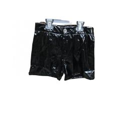 Pantaloni scurți din piele artificială pentru femei, negru lucios, mărimi XS - XXL: ZO_269552-XL