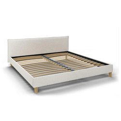 Krémová čalouněná dvoulůžková postel s roštem 200x200 cm Tina – ZO_258313