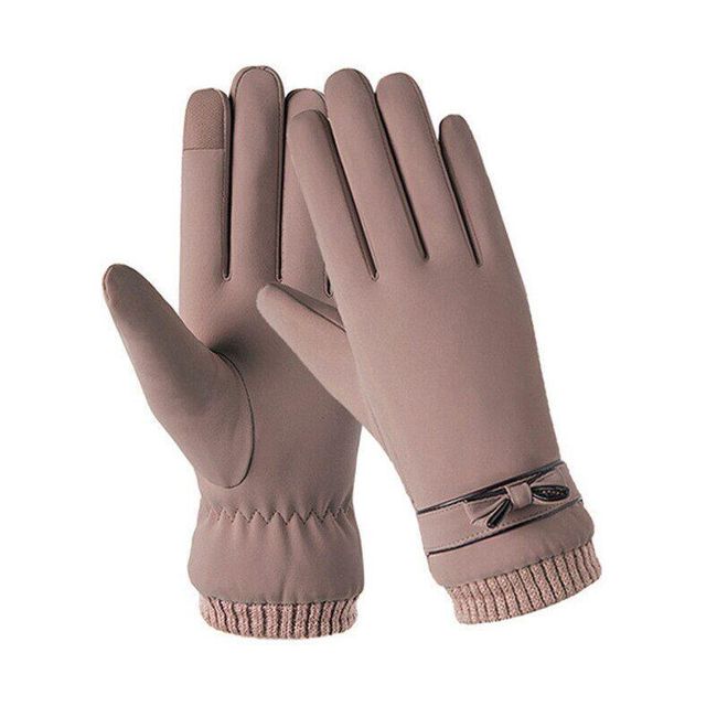 Módní ženské rukavice Zimní větruodolné vodotěsné vnitřní plyšové teplé palčáky Lady Touch Screen Skin - přátelské měkké dámské rukavice SS_1005003692717360 1