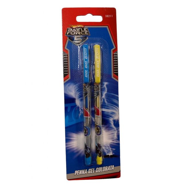 Licencjonowany zestaw długopisów żelowych - Hot Wheels - 2szt, Kolor: ZO_6ac22060-7164-11ee-b2cd-8e8950a68e28 1
