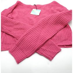 Dámský svetr pletený MISSGUIDED, růžový, krátký, Velikosti XS - XXL: ZO_40730de8-6b1f-11ed-b982-0cc47a6c9c84