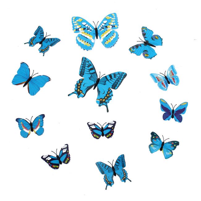 3D dekorace v podobě modrých motýlků 1