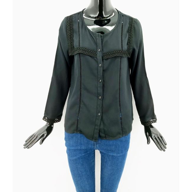 Дамска блуза с дантела Cherry Paris, черна, размери XS - XXL: ZO_c33fc842-38bc-11ec-b590-0cc47a6c9c84 1