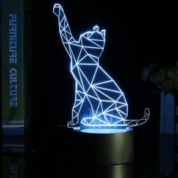 3D stolní lampa ve tvaru kočičky