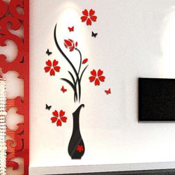 Samolepka na zeď - váza s květinami