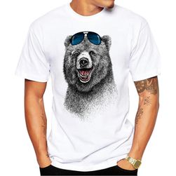 Moška majica s kratkimi rokavi s potiskom medveda