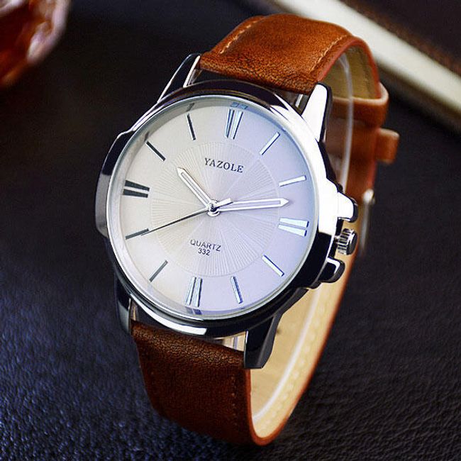 Stylové hodinky s páskem z umělé kůže - 4 barvy 1